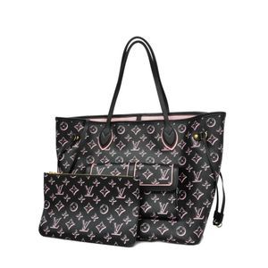 Louis Vuitton Tote Bag Monogram Neverfull MM Noir Black Pink